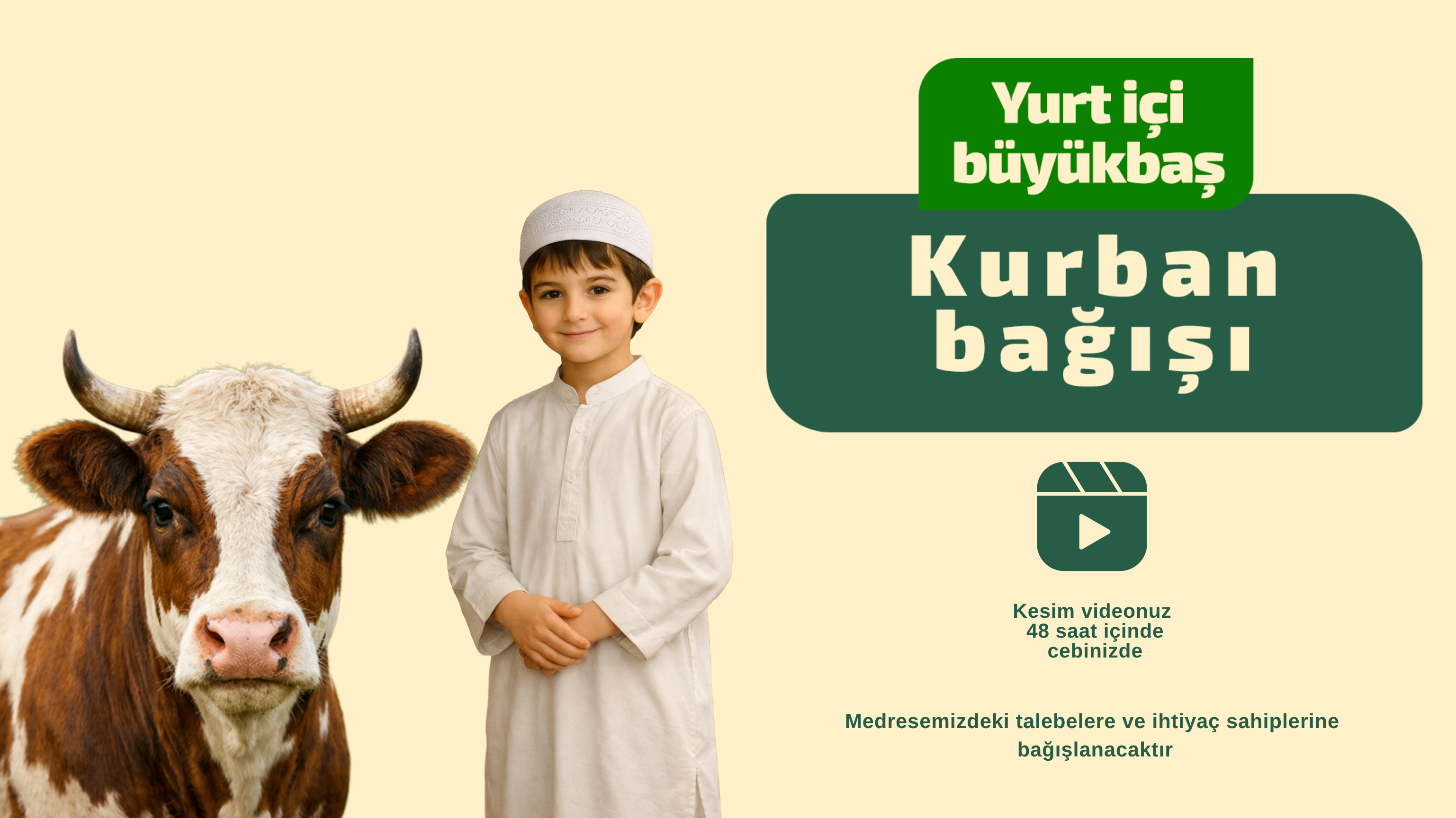 Yurt içi Büyükbaş Kurban (Hisse) Bağışı